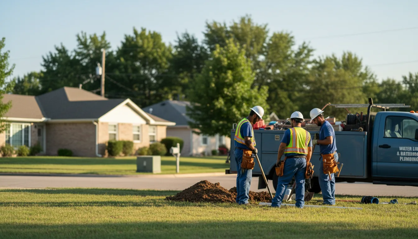 Residential water line and bathroom plumbing service in Arp, TX